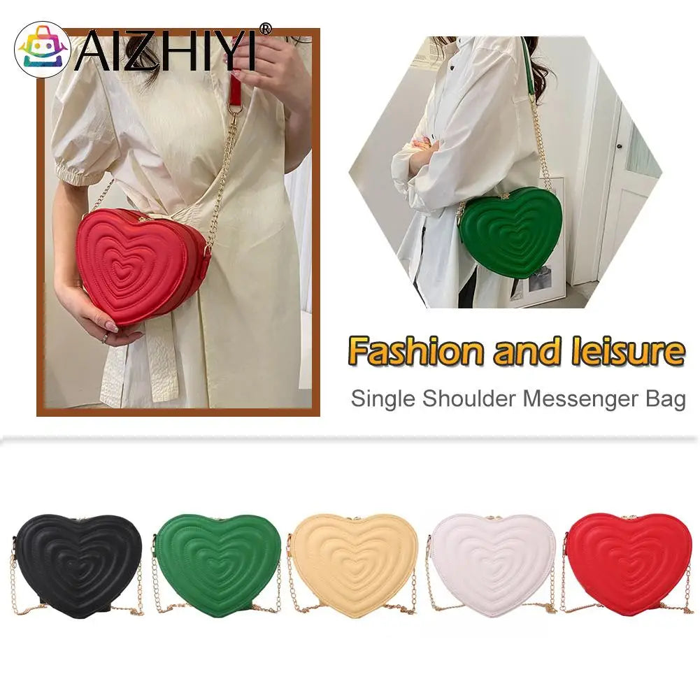 Love Heart Mini Shoulder Bag Women Leather Tote Crossbody Bag