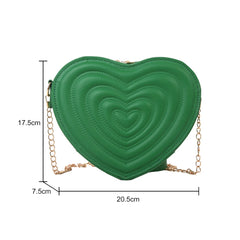 Love Heart Mini Shoulder Bag Women Leather Tote Crossbody Bag