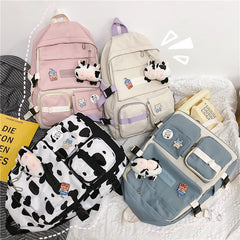 Waterproof Nylon Women Backpack Young Girl Student Schoolbag