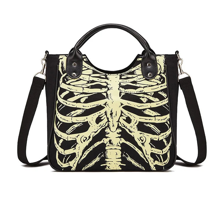 Gothic Skeleton Bones Skulls Tote Bag