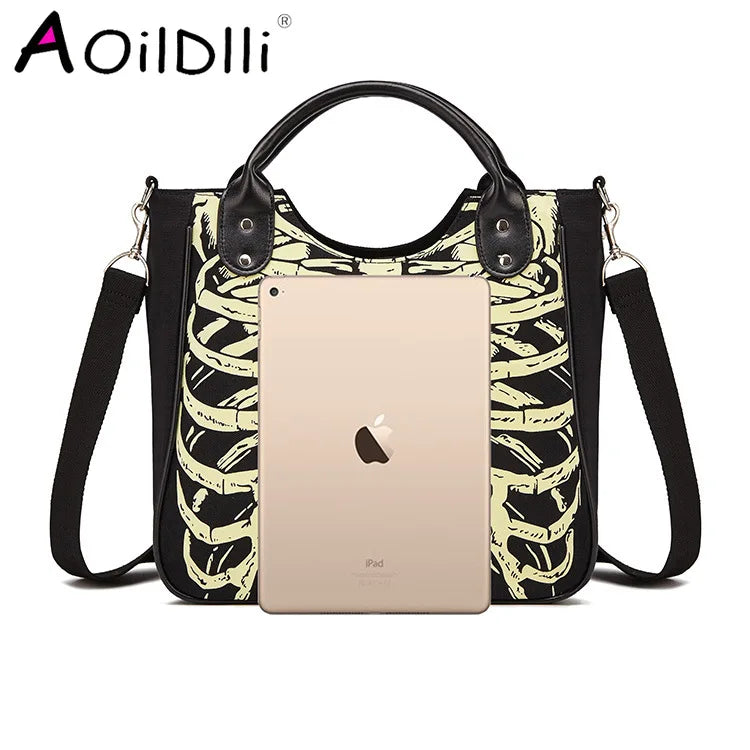 Gothic Skeleton Bones Skulls Tote Bag