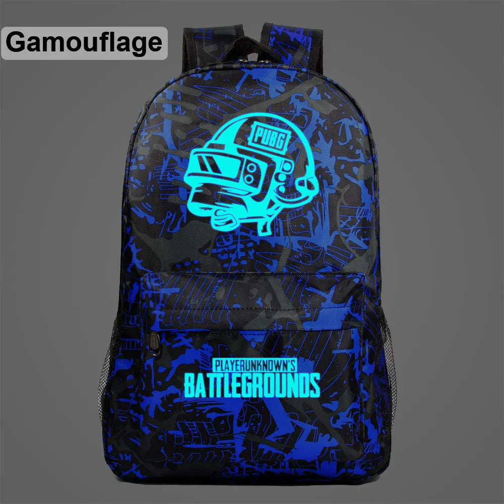 Luminous PUBG Helmets School Bag for Children