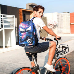 Luminous USB Backpack Anti-theft Laptop Backpack for Students