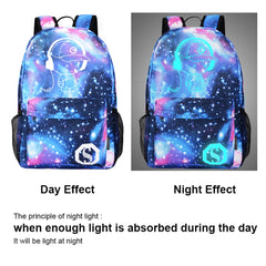 Luminous USB Backpack Anti-theft Laptop Backpack for Students