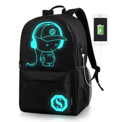 Luminous USB Backpack Anti-theft Laptop Backpack for Students