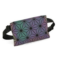 Luminous Waist Bag Holographic Fanny Pack Geometric Waist Pack Laser Chest Pouch