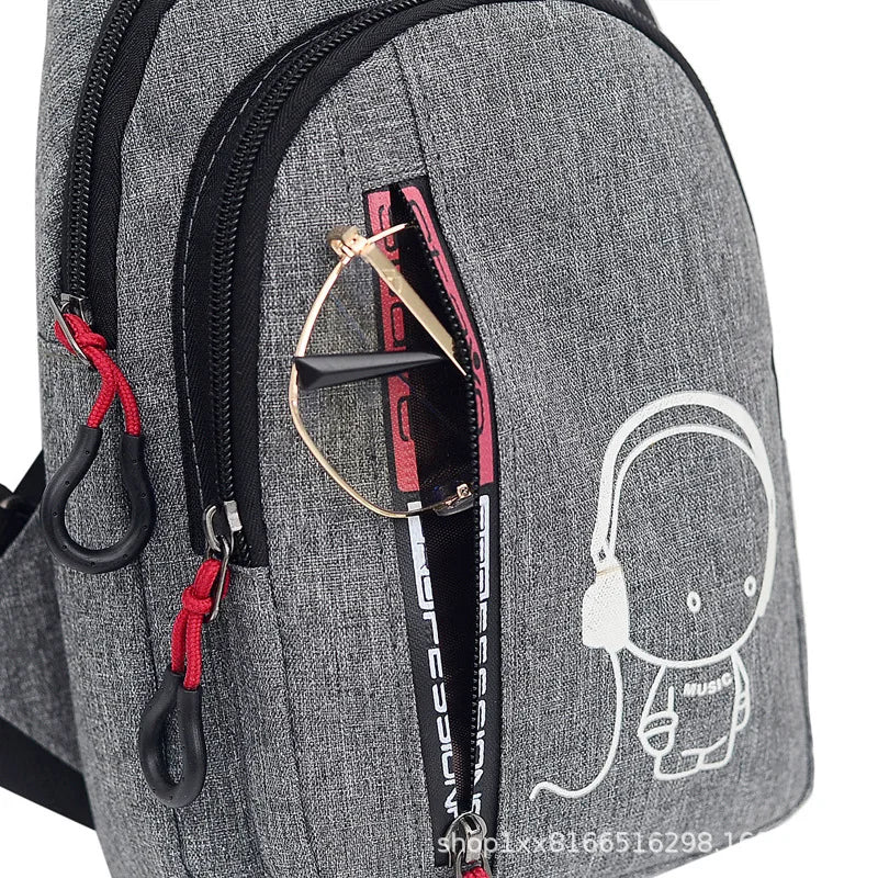 Luminous Oxford Chest Bag Messenger Bag Anti Theft Sling Bag