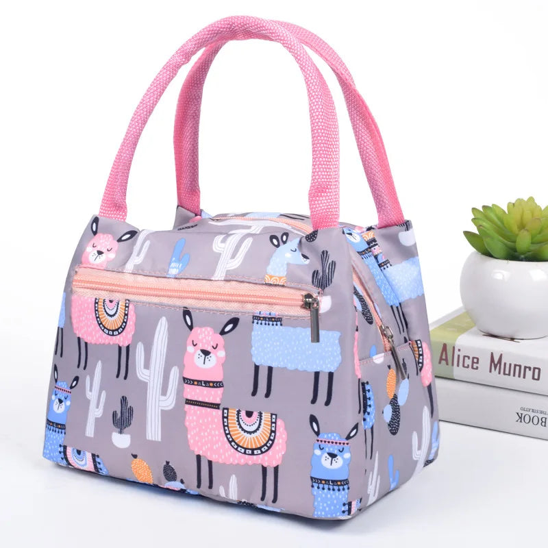 Canvas Lunch Bag Cooler Tote Insulated Box Thermal Cold Food Container
