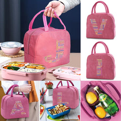 Canvas Lunch Bag Women Insulated Thermal Handbag Waterproof Picnic Packet
