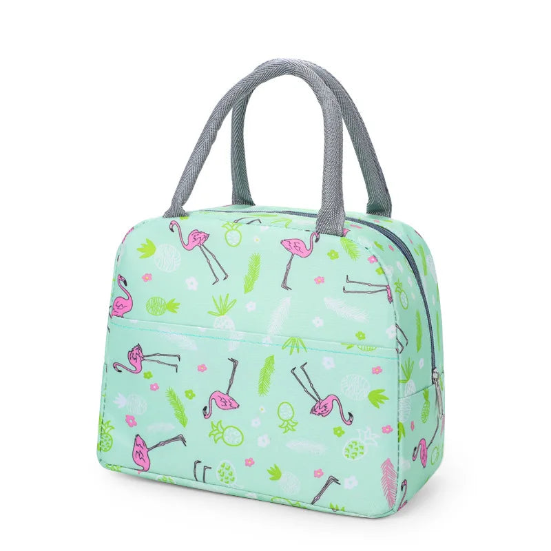 Insulated Thermal Lunch Bag Cartoon Pattern Portable Cold Food Storage