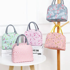 Insulated Thermal Lunch Bag Cartoon Pattern Portable Cold Food Storage