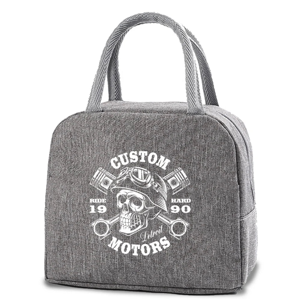 Skull Print Lunch Bag Insulated Thermal Organizer