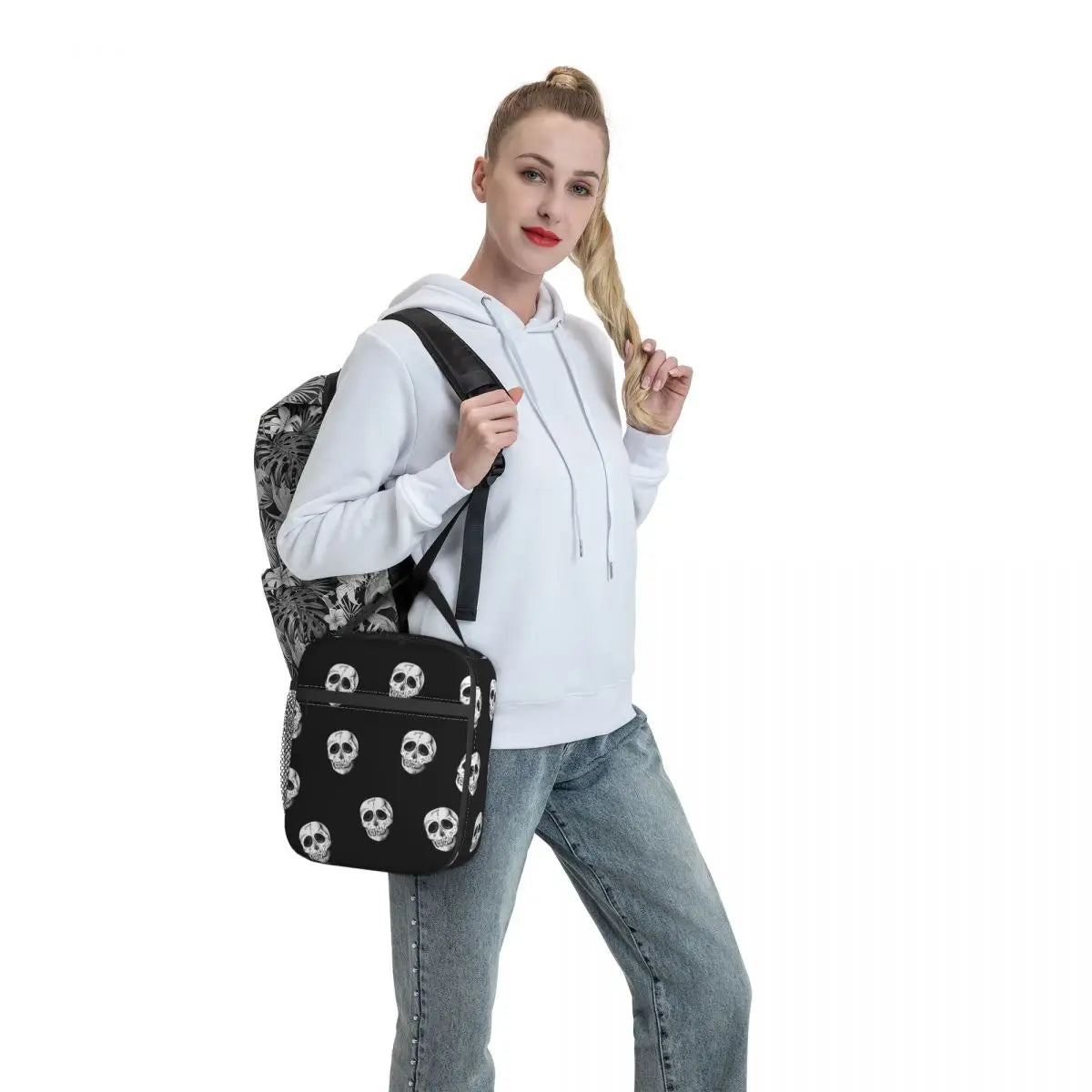 Vintage Skull Lunch Bag, Insulated Cooler Handbag