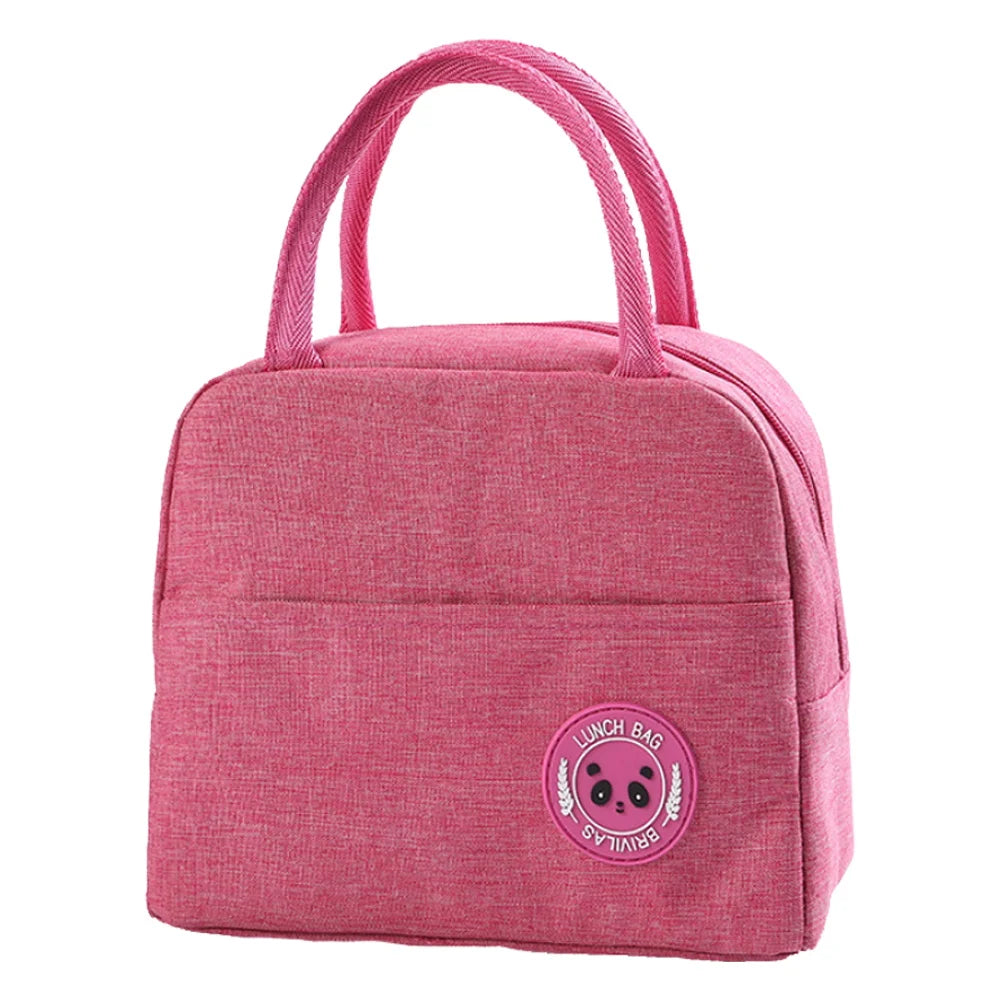Canvas Lunch Bag Insulated, Outdoor Picnic Thermal Portable