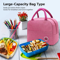 Canvas Lunch Bag Insulated, Outdoor Picnic Thermal Portable