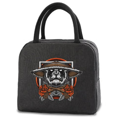 Packet Samurai Print Canvas Handbags Insulated Cooler Lunch Bag