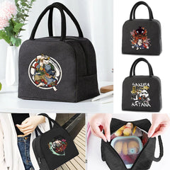 Packet Samurai Print Canvas Handbags Insulated Cooler Lunch Bag