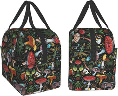 Mushroom Art Lunch Bag Insulated Portable Tote Box Funny Container