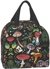 Mushroom Art Lunch Bag Insulated Portable Tote Box Funny Container