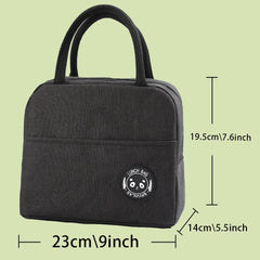 Floral Letter Print Lunch Bag Thermal Insulated Handbag Picnic Tote