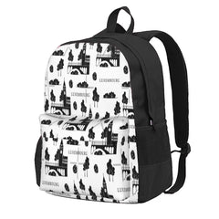 Luxembourg Monochrome Seamless Backpack Men Women Kids Zip Pockets