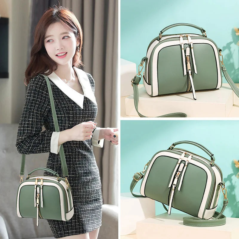 Women's Contrast Single Shoulder Small Square Bag Lady Style
