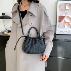 Band Pleated Handbag Purse Shoulder Crossbody Bag Totes Messenger Bag