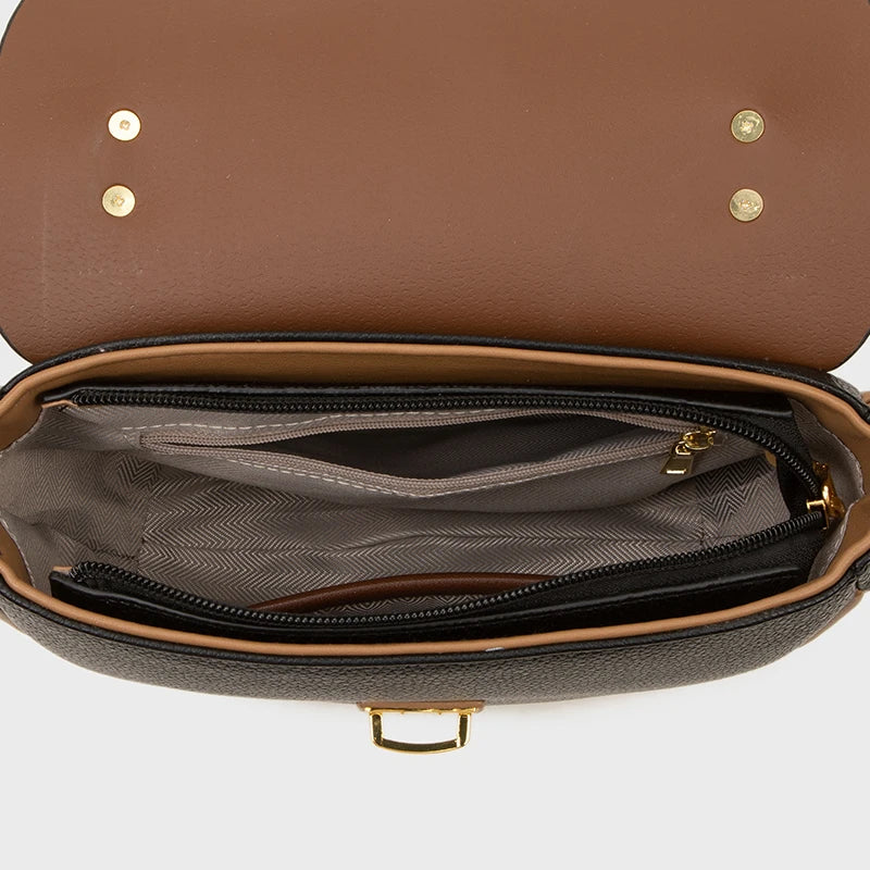 Beige Soft Leather Handbag Girl Lady Shoulder Messenger Bag