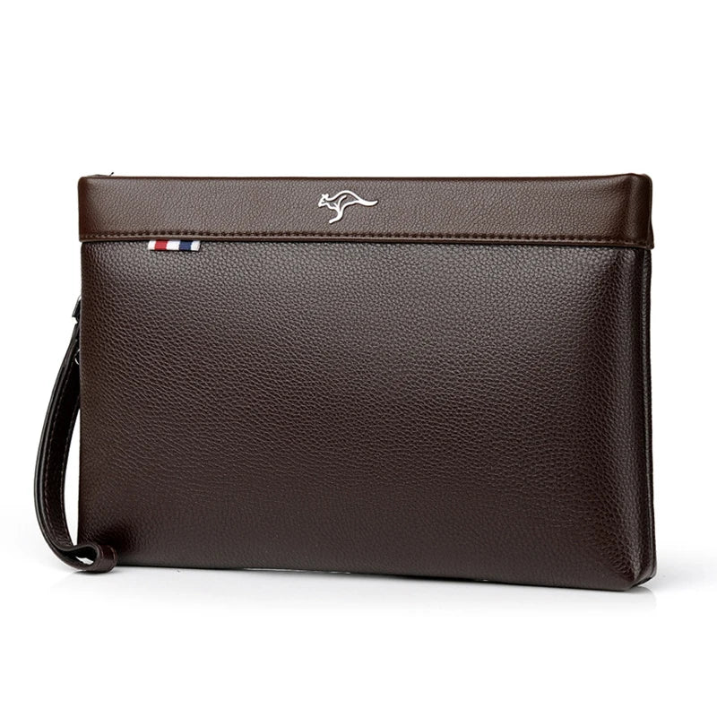 Leather Clutch Bag Men's Wallet with Coins Pocket