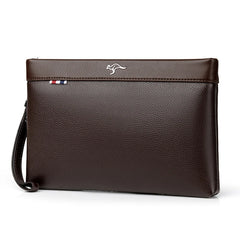 Leather Clutch Bag Men's Wallet with Coins Pocket