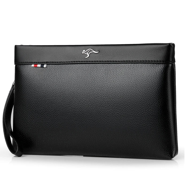 Leather Clutch Bag Men's Wallet with Coins Pocket