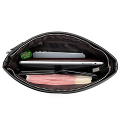 Leather Clutch Bag Men's Wallet with Coins Pocket