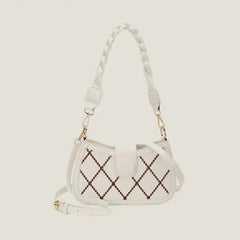 Retro Stripe Crossbody Bag for Woman Winter