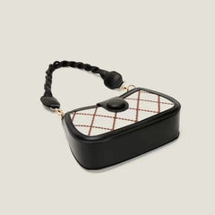 Retro Stripe Crossbody Bag for Woman Winter