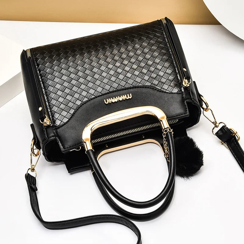 Woven Pattern Shoulder Bags Large Capacity Tote Bags