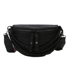 Stone Pattern Leather Waist Bag For Women