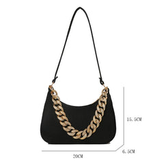 Metal Chain Shoulder Diamond Clutch Bag