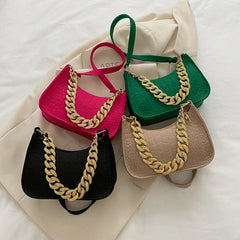 Metal Chain Shoulder Bag Diamond Clutch Bags