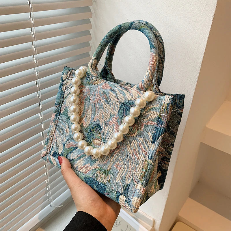 Pearl Crossbody Shoulder Bag for Women Handbags and Purses