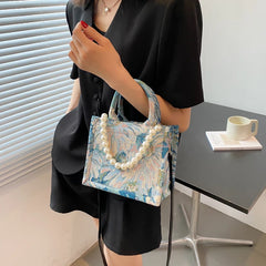 Pearl Crossbody Shoulder Bag for Women Handbags and Purses