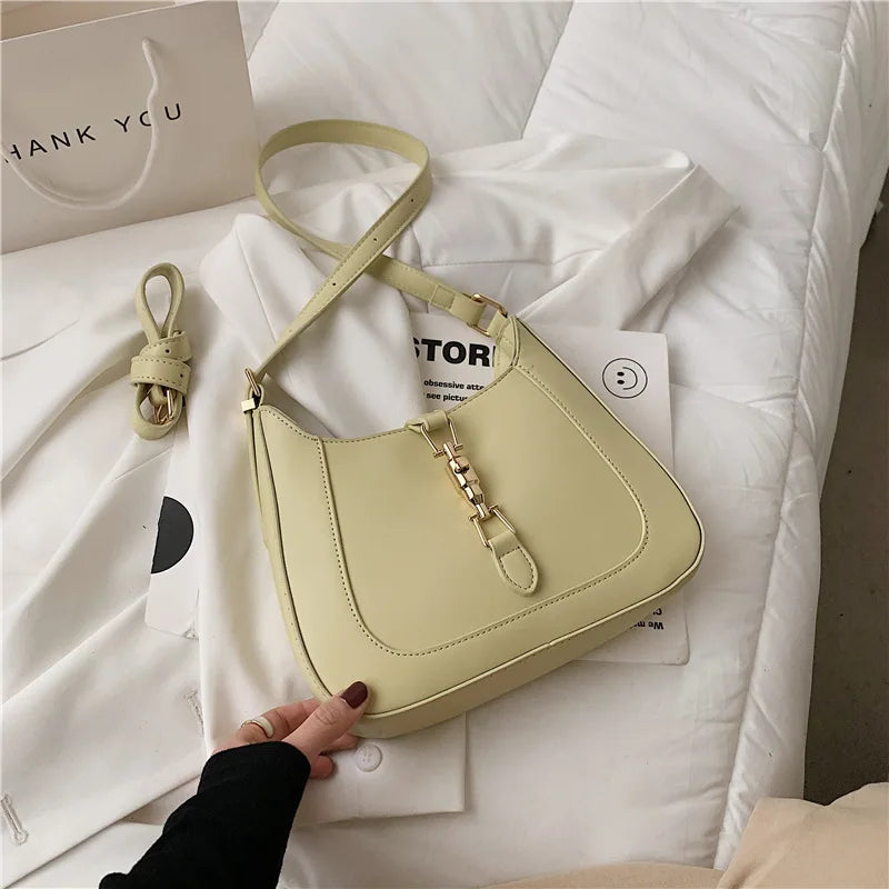 Textured PU Leather Shoulder Crossbody Bag Western Style Handbag
