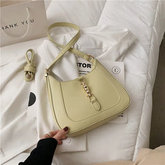 Textured PU Leather Shoulder Crossbody Bag Western Style Handbag