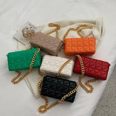 Leather Woman Diamond Bagute Bags for Women Flap Retro Clutch Handbag