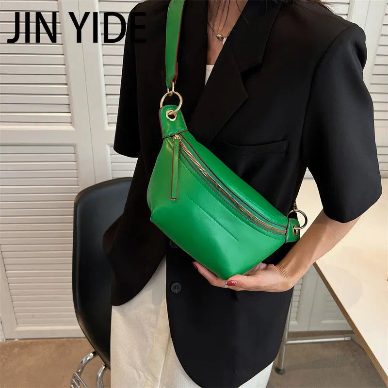 Women Leather Fanny Pack Waist Bag Female Chest Bags Belt Bag