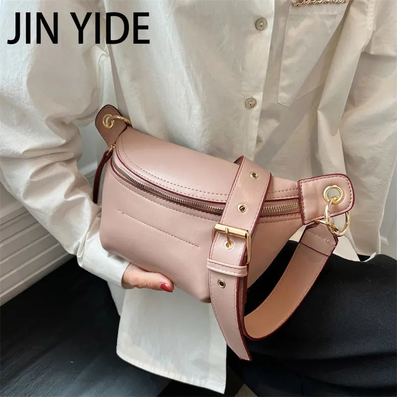 Women Leather Fanny Pack Waist Bag Female Chest Bags Belt Bag
