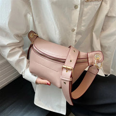 Leather Waist Bag Women Fanny Pack Female Chest Belt Bag