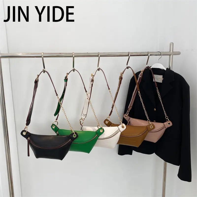 Women Leather Fanny Pack Waist Bag Female Chest Bags Belt Bag