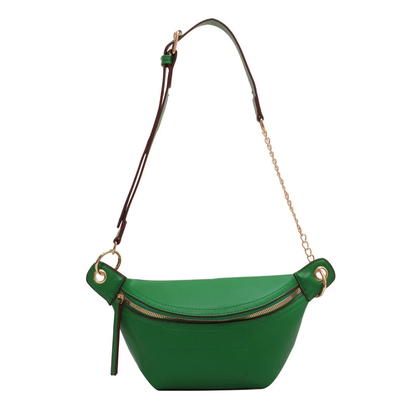Leather Waist Bag Women Fanny Pack Female Chest Belt Bag