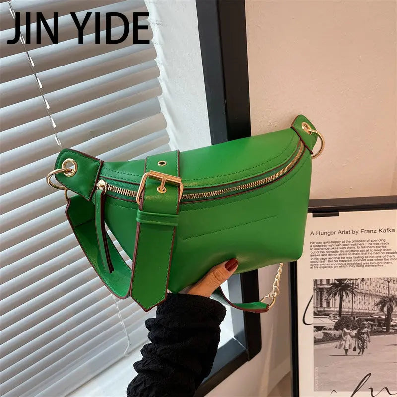 Women Leather Fanny Pack Waist Bag Female Chest Bags Belt Bag