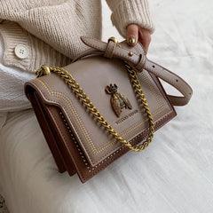 Retro Bee Shoulder Bag High Leather Crossbody